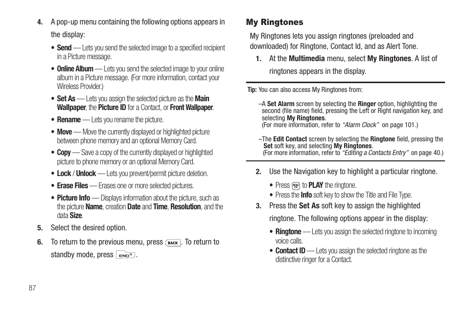 My ringtones | Samsung SCH-U440HAAUSC User Manual | Page 90 / 164