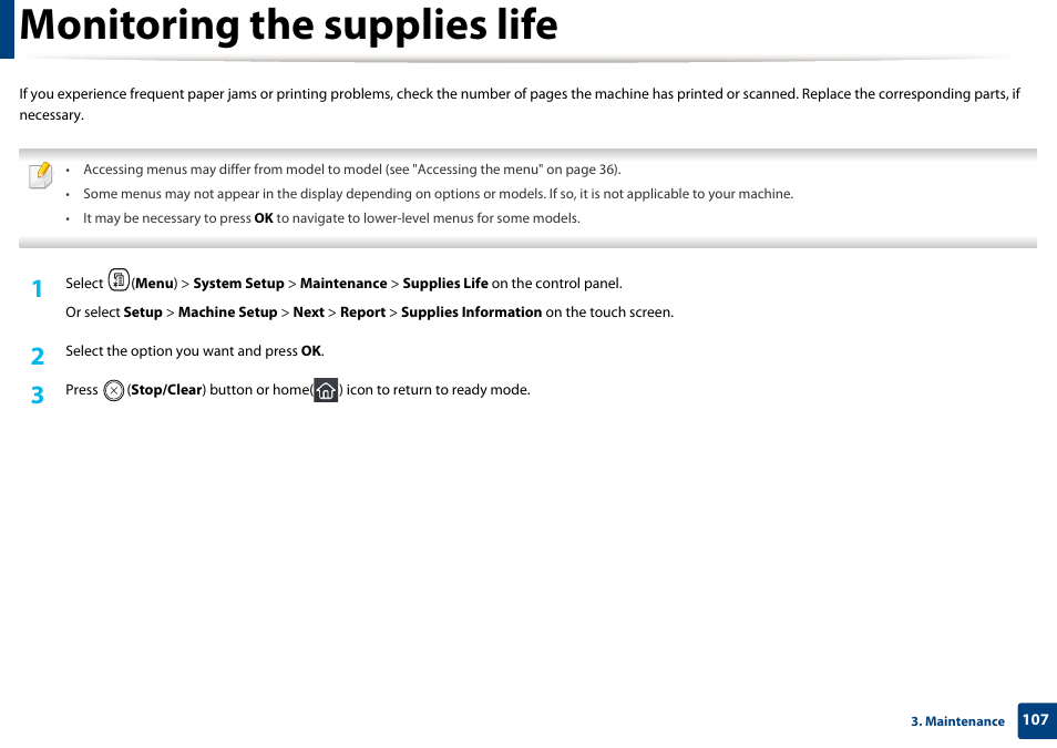 Monitoring the supplies life | Samsung CLX-4195N-XAX User Manual | Page 107 / 423