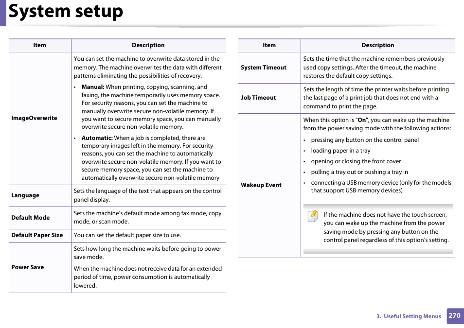 System setup | Samsung CLX-4195N-XAX User Manual | Page 270 / 423