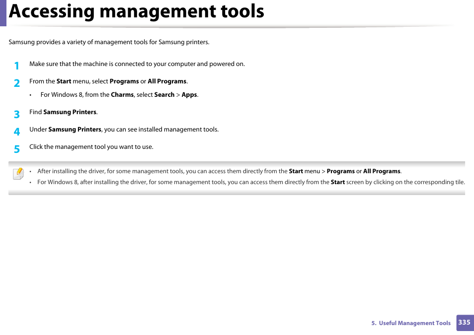 Accessing management tools | Samsung CLX-4195N-XAX User Manual | Page 335 / 423