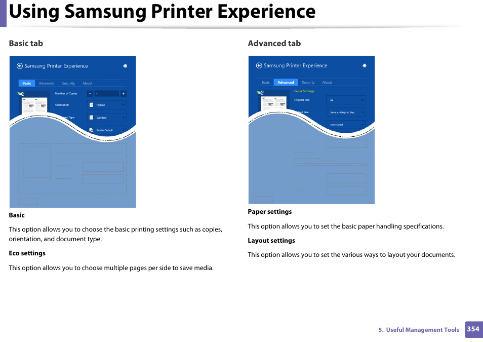 Using samsung printer experience | Samsung CLX-4195N-XAX User Manual | Page 354 / 423