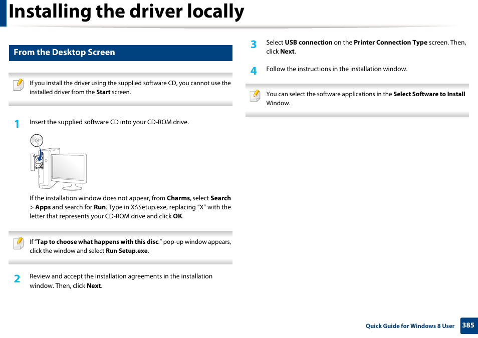 Installing the driver locally | Samsung CLX-4195N-XAX User Manual | Page 385 / 423