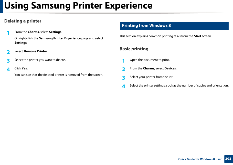 Using samsung printer experience | Samsung CLX-4195N-XAX User Manual | Page 393 / 423