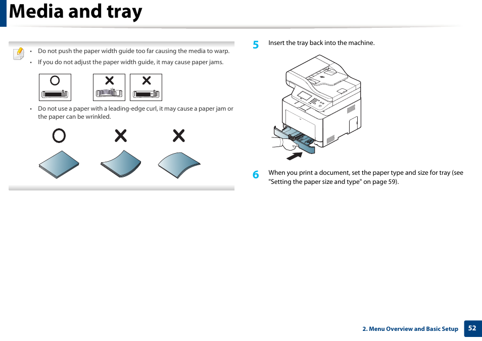 Media and tray | Samsung CLX-4195N-XAX User Manual | Page 52 / 423