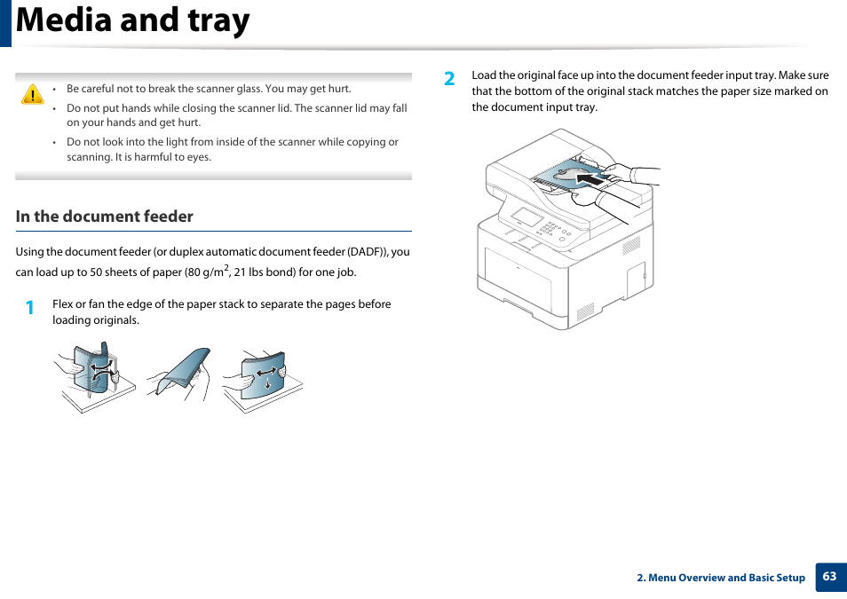 Media and tray | Samsung CLX-4195N-XAX User Manual | Page 63 / 423