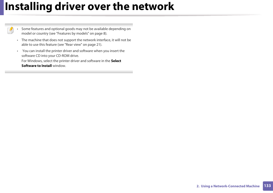 Installing driver over the network | Samsung SL-M4020ND-TAA User Manual | Page 133 / 273