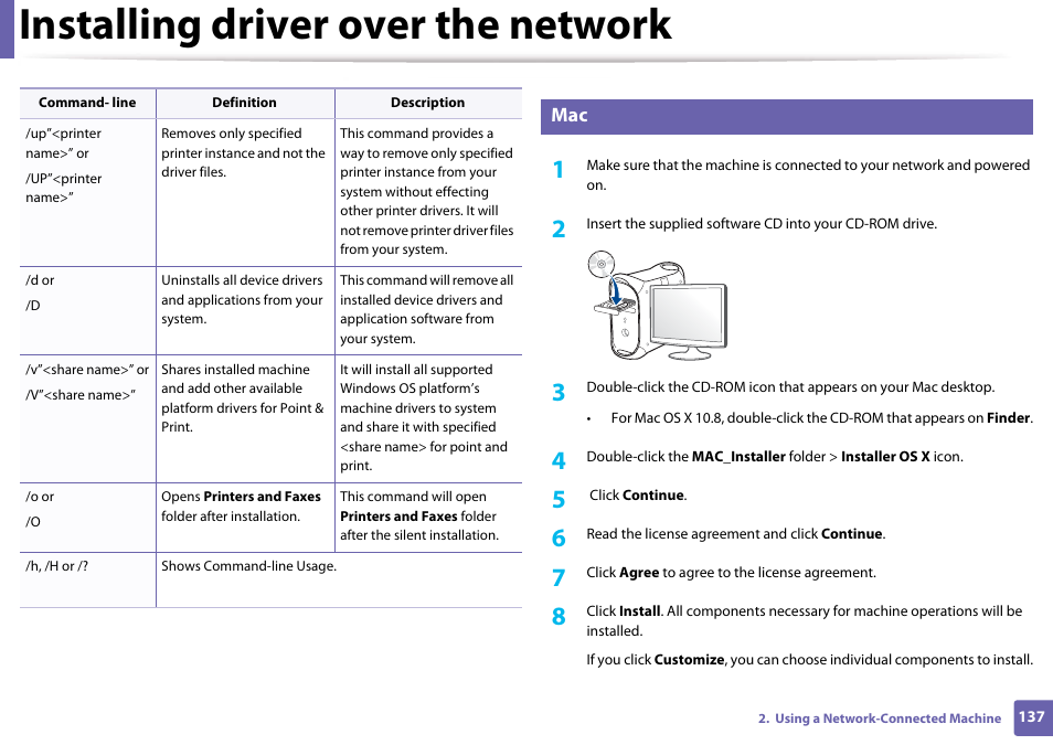 Installing driver over the network | Samsung SL-M4020ND-TAA User Manual | Page 137 / 273