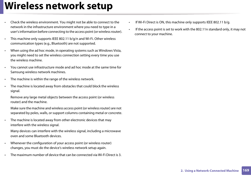 Wireless network setup | Samsung SL-M4020ND-TAA User Manual | Page 169 / 273