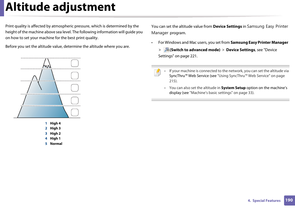 Altitude adjustment | Samsung SL-M4020ND-TAA User Manual | Page 190 / 273