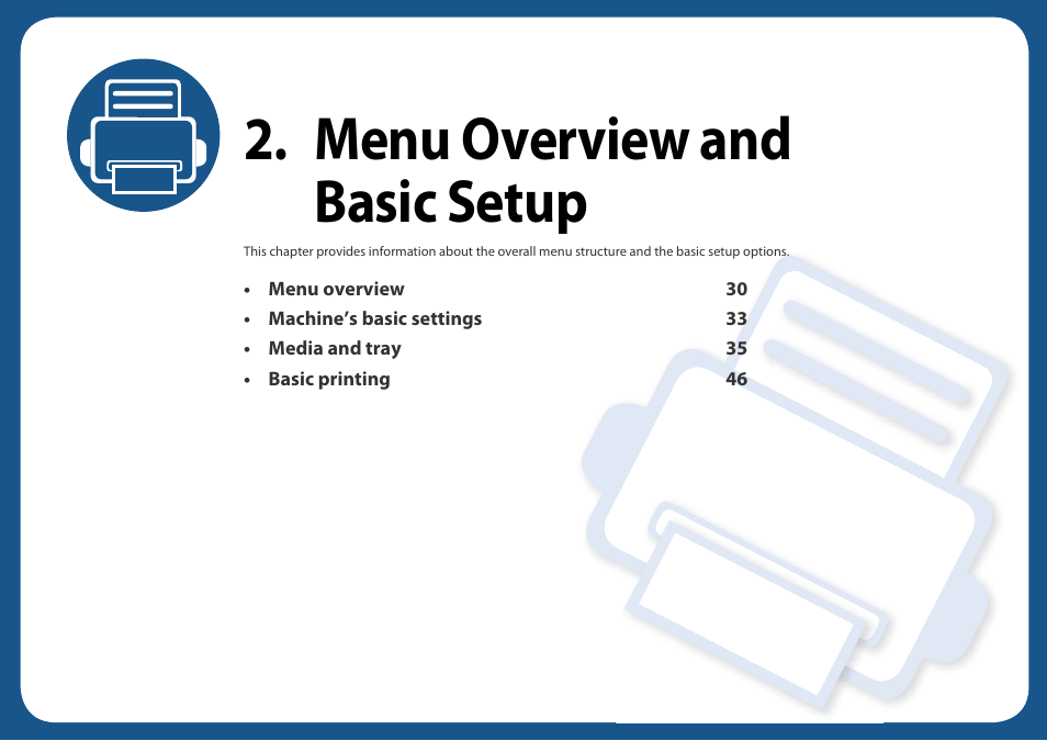 Menu overview and basic setup | Samsung SL-M4020ND-TAA User Manual | Page 29 / 273