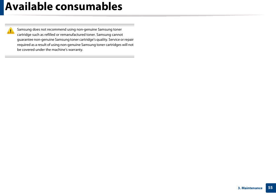 Available consumables | Samsung SL-M4020ND-TAA User Manual | Page 55 / 273