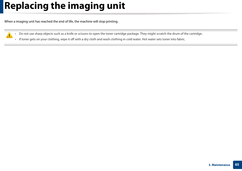 Replacing the imaging unit | Samsung SL-M4020ND-TAA User Manual | Page 65 / 273