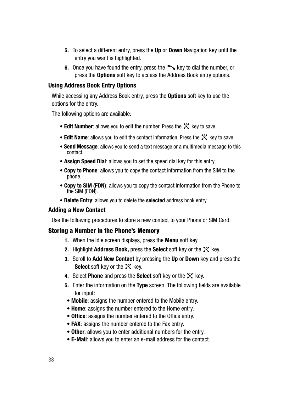 Adding a new contact | Samsung SGH-C417ZDACIN User Manual | Page 38 / 109