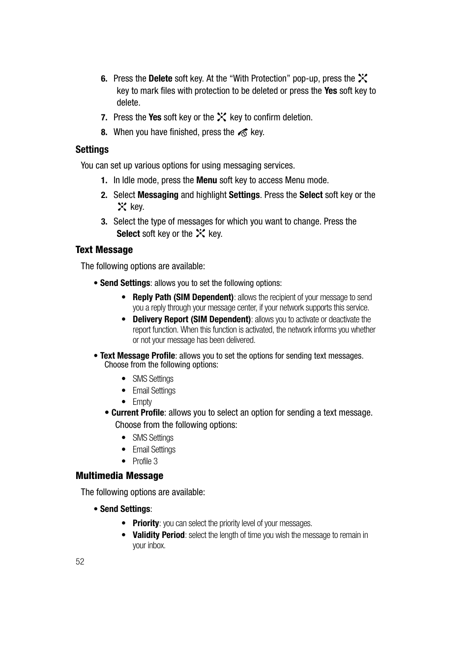 Settings | Samsung SGH-C417ZDACIN User Manual | Page 52 / 109