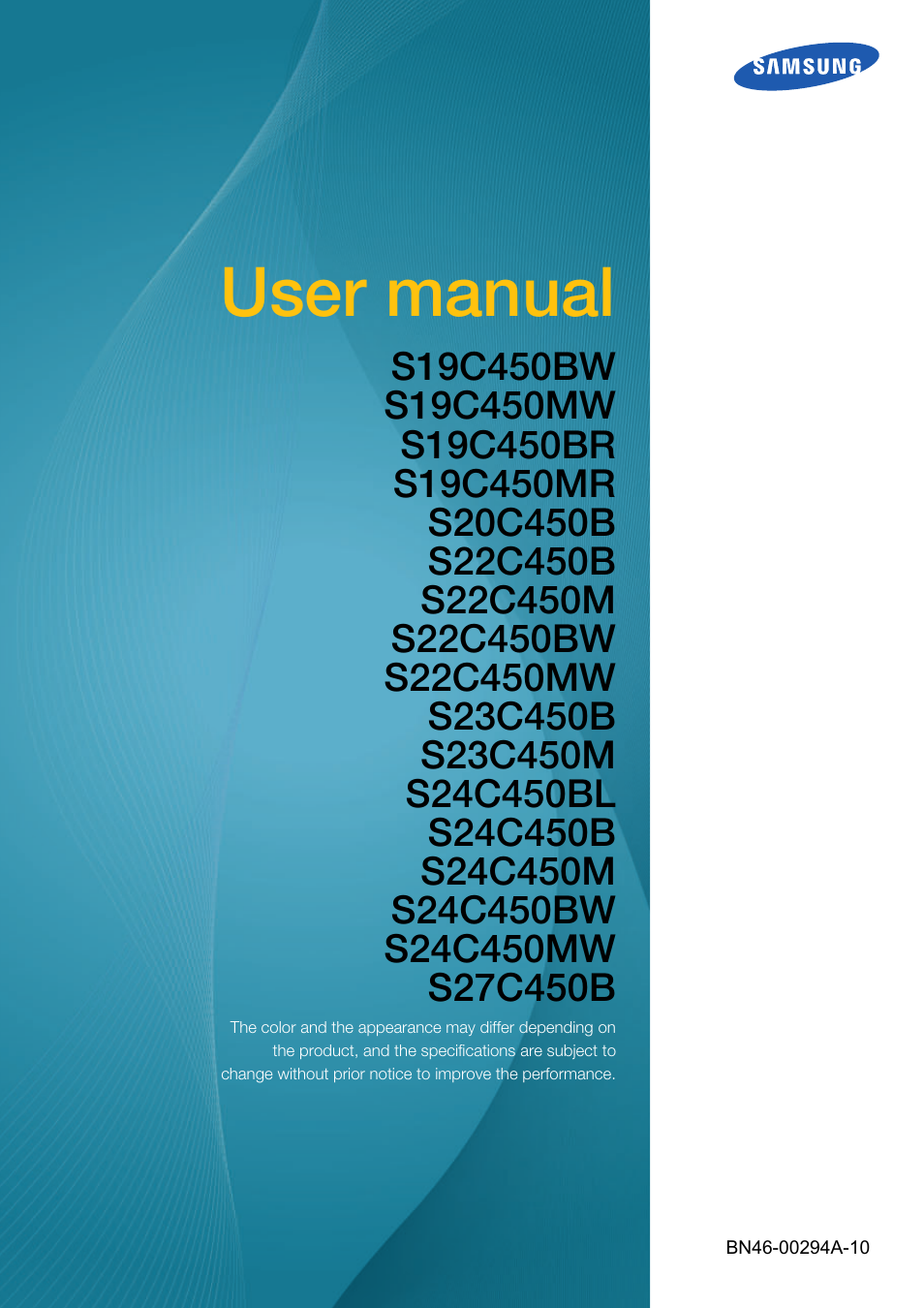 Samsung LS19C45KBRV-GO User Manual | 122 pages