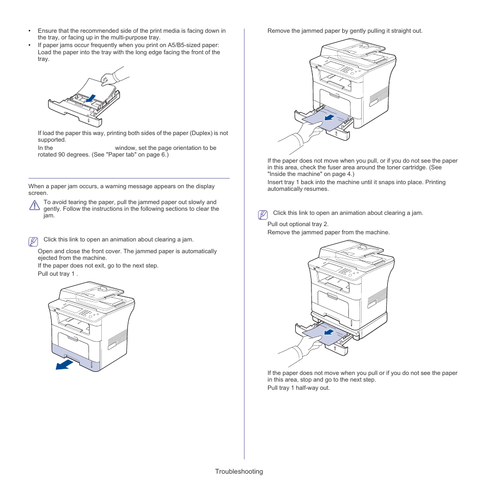 Clearing paper jams, See "clearing | Samsung SCX-5835FN-XAR User Manual | Page 117 / 147