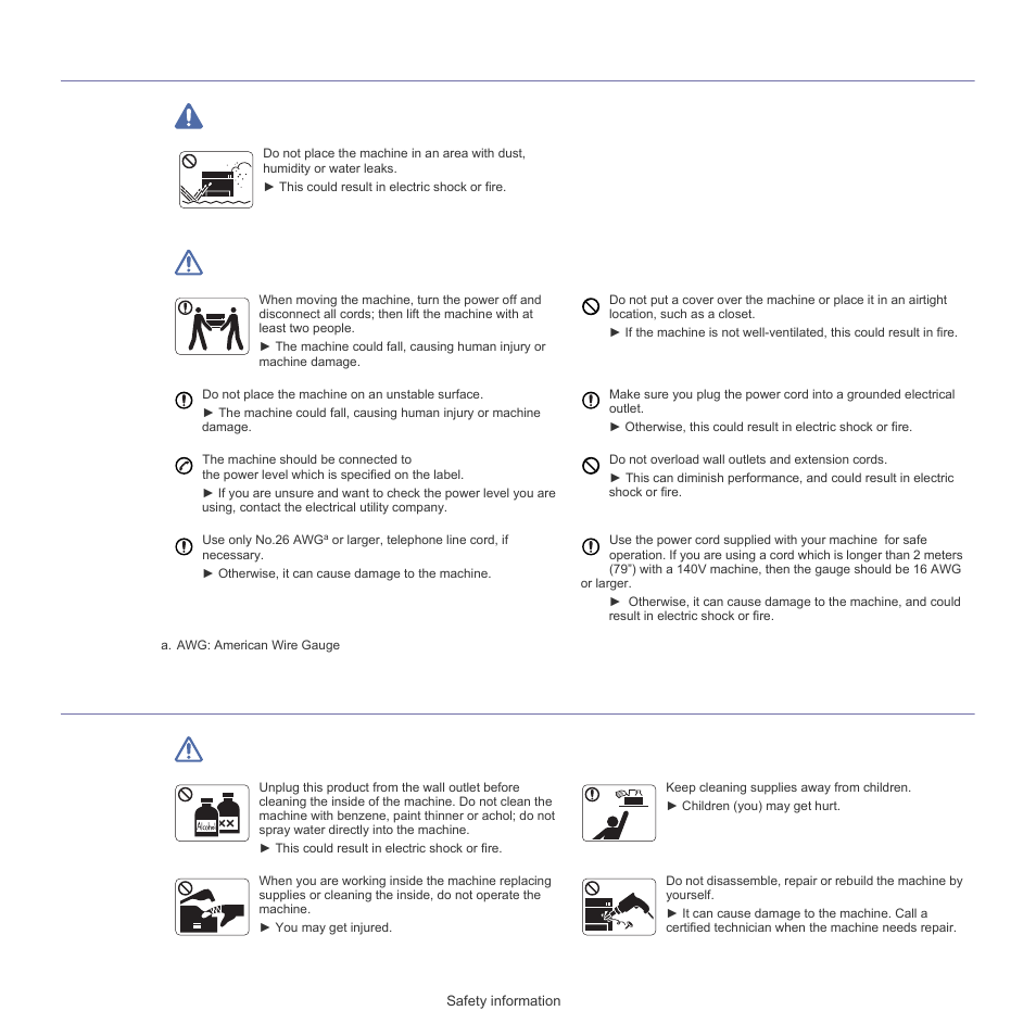 Installation / moving, Maintenance / checking | Samsung SCX-5835FN-XAR User Manual | Page 5 / 147