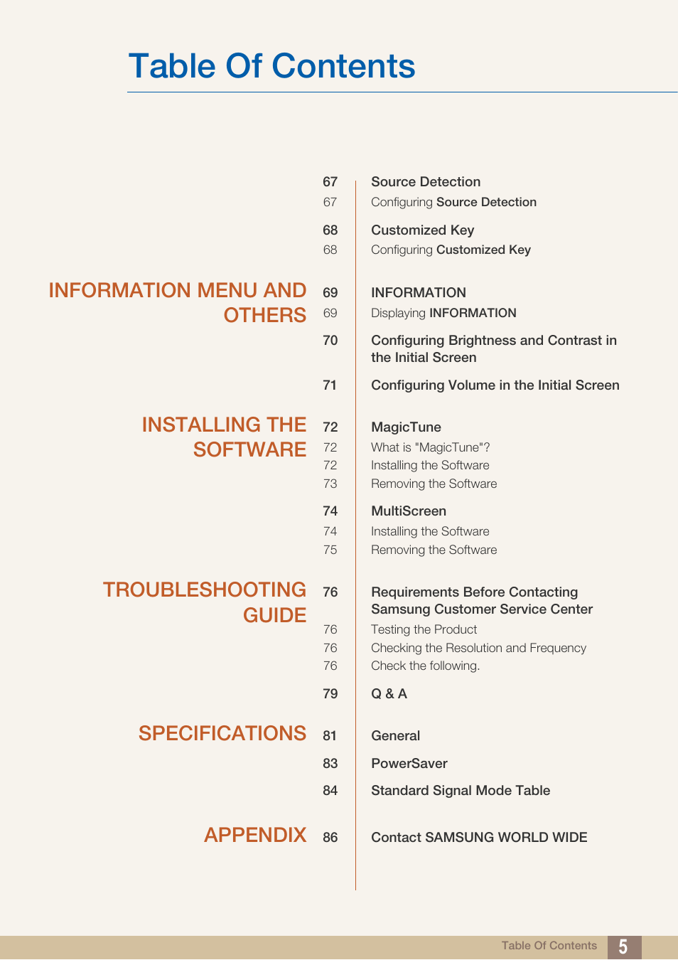 Samsung LS24C750PS-ZA User Manual | Page 5 / 97