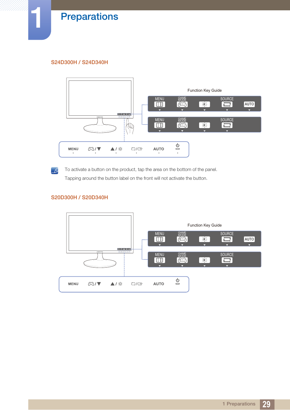 Preparations | Samsung LS22D300NY-ZA User Manual | Page 29 / 120