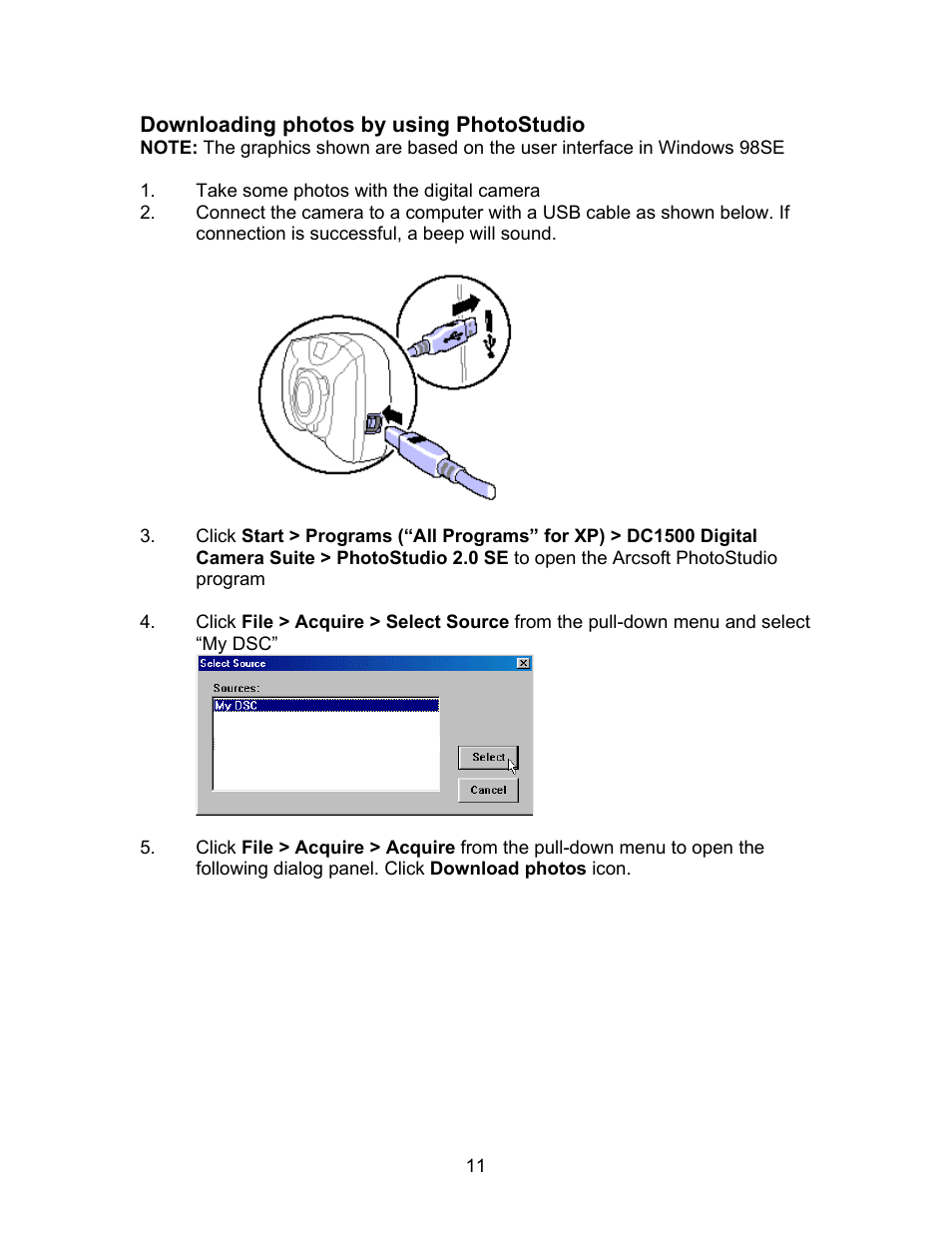 Downloading photos by using photostudio | Argus Camera DC1500N User Manual | Page 12 / 26