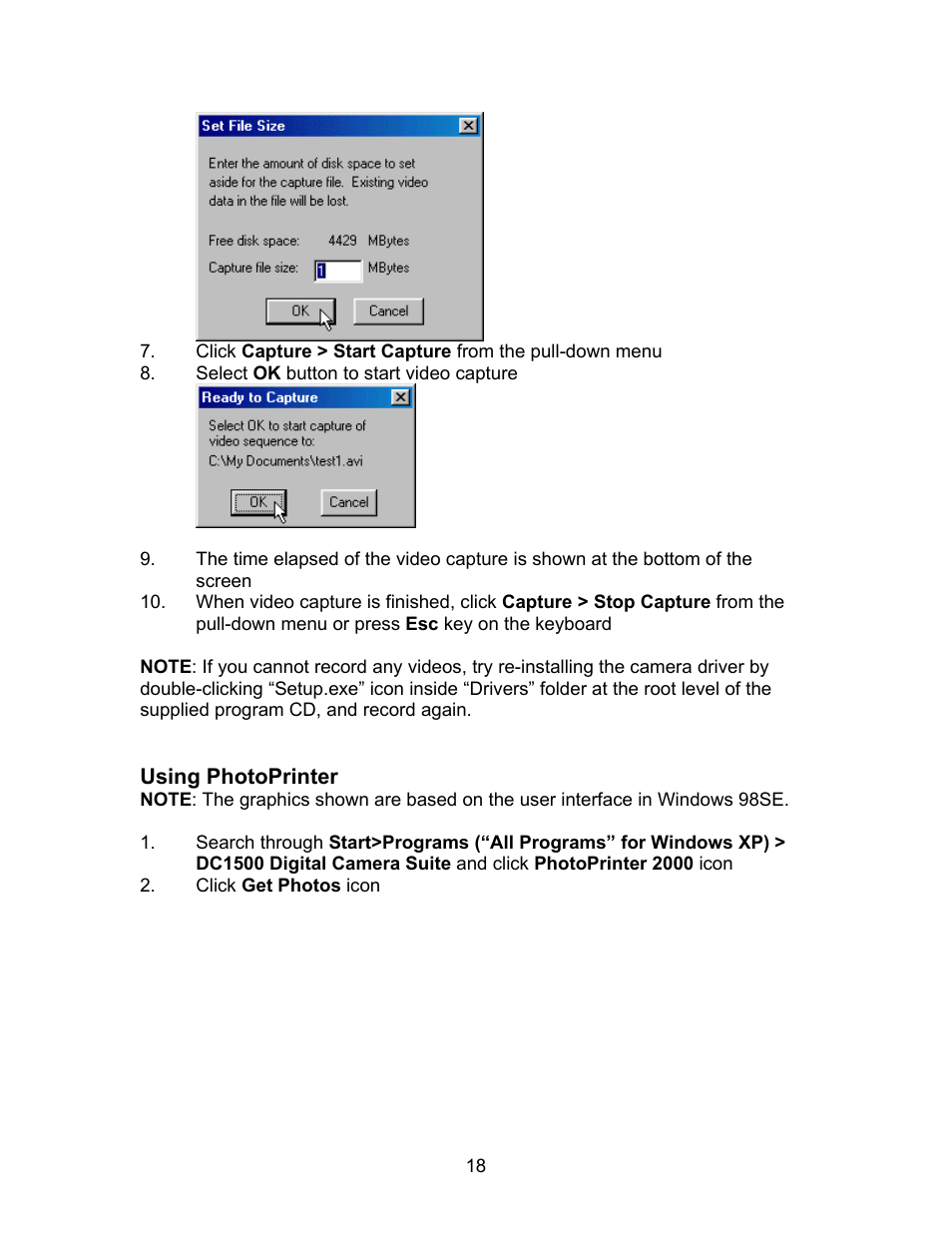 Using photoprinter | Argus Camera DC1500N User Manual | Page 19 / 26