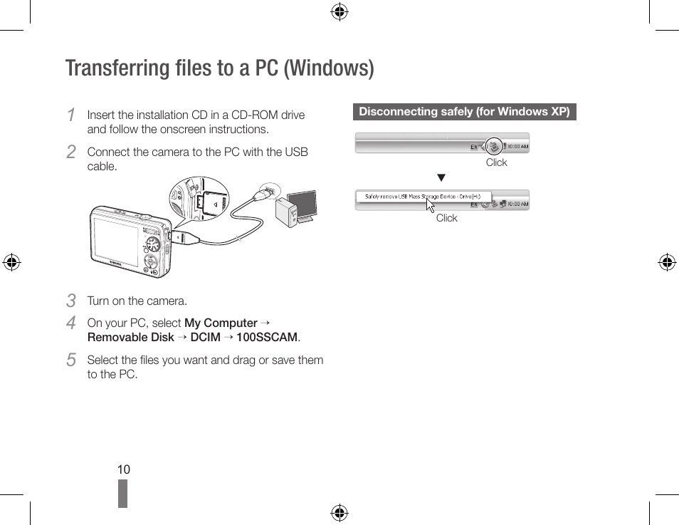 Transferring files to a pc (windows) | Samsung EC-SL420SBP-US User Manual | Page 10 / 22