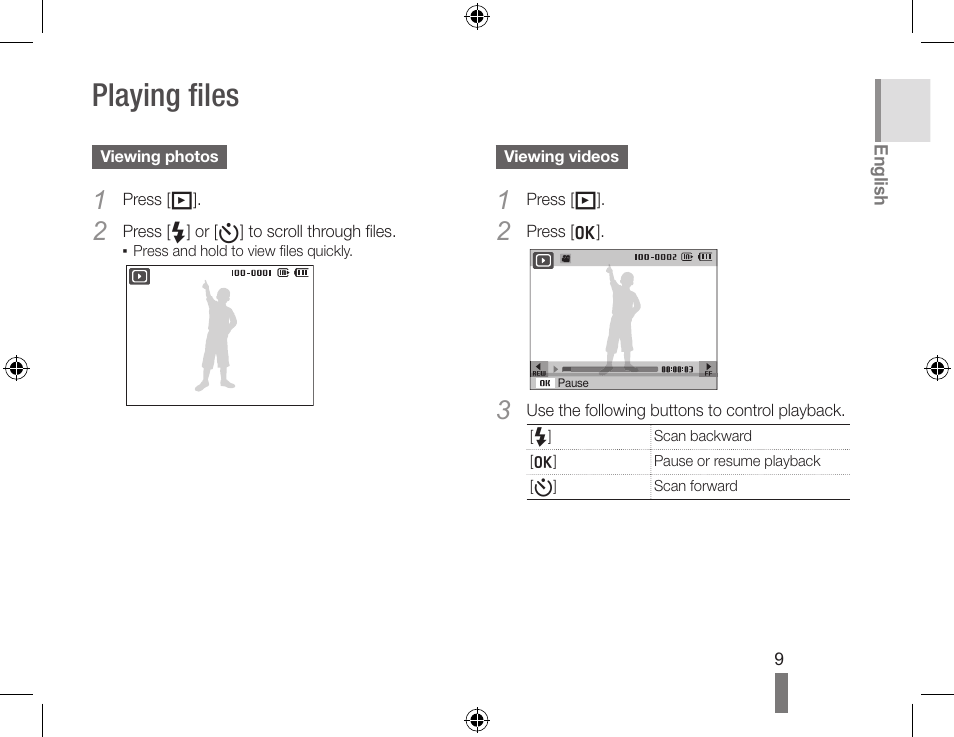 Playing files | Samsung EC-SL420SBP-US User Manual | Page 9 / 22