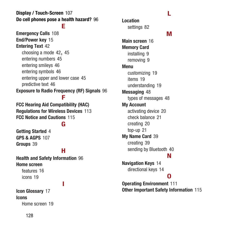 Samsung SPH-M390ZSAVMU User Manual | Page 132 / 133