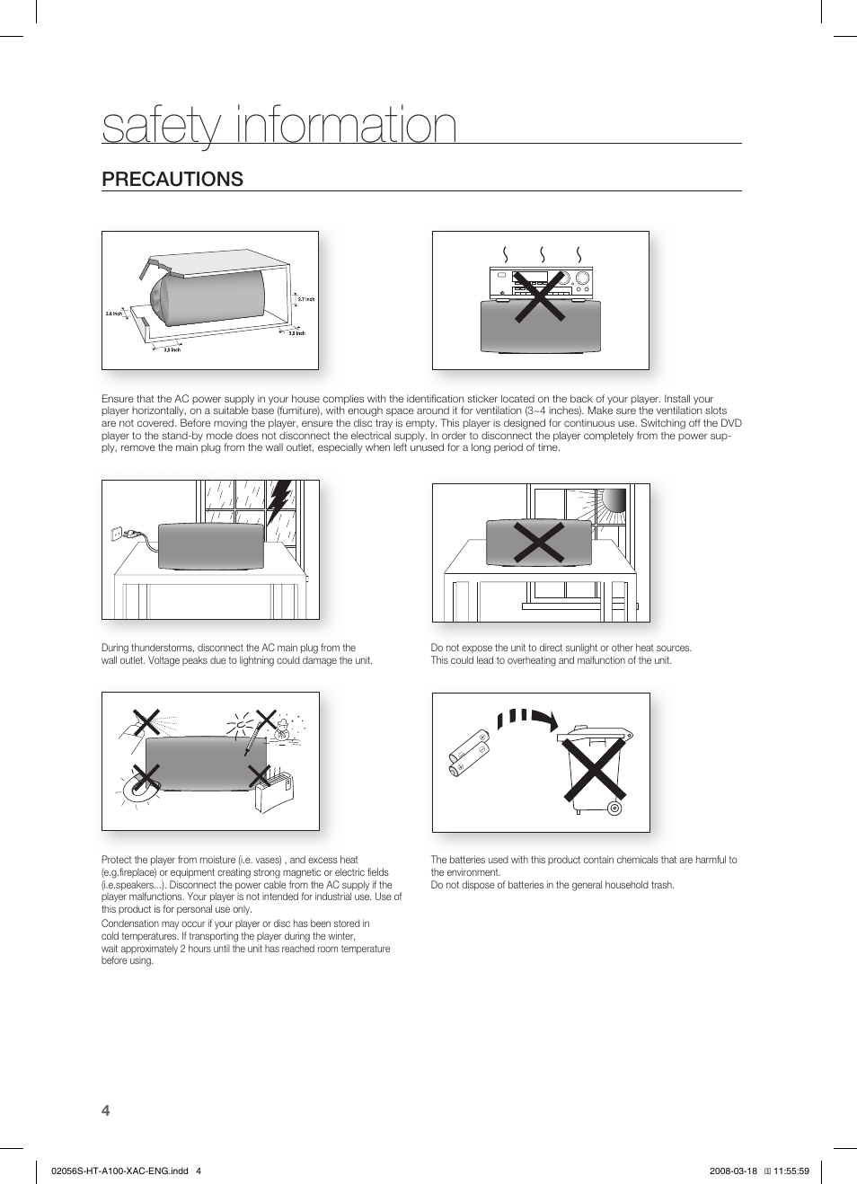 Samsung HT-A100T-XAA User Manual | Page 4 / 60