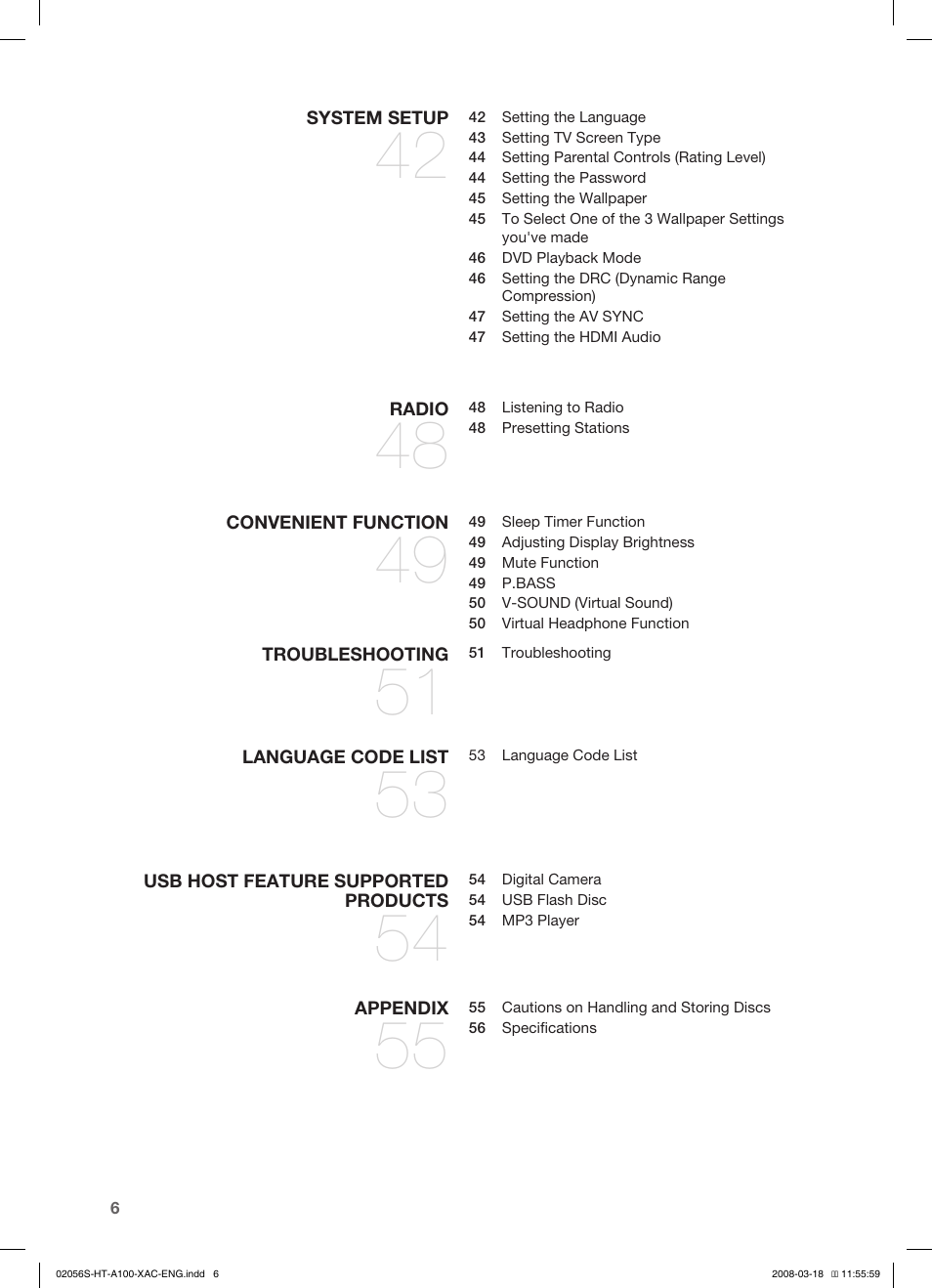 Getting started | Samsung HT-A100T-XAA User Manual | Page 6 / 60
