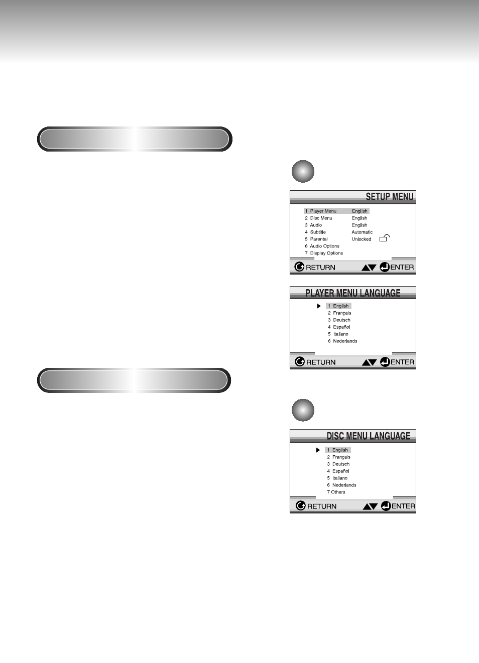 Setting up the language features | Samsung DVD-M201-XAA User Manual | Page 31 / 40