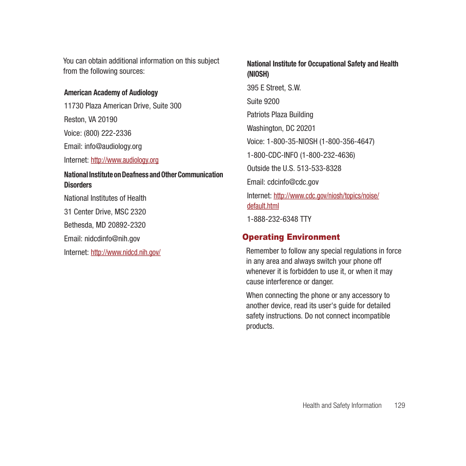 Operating environment | Samsung SPH-M910CAAVMU User Manual | Page 136 / 156