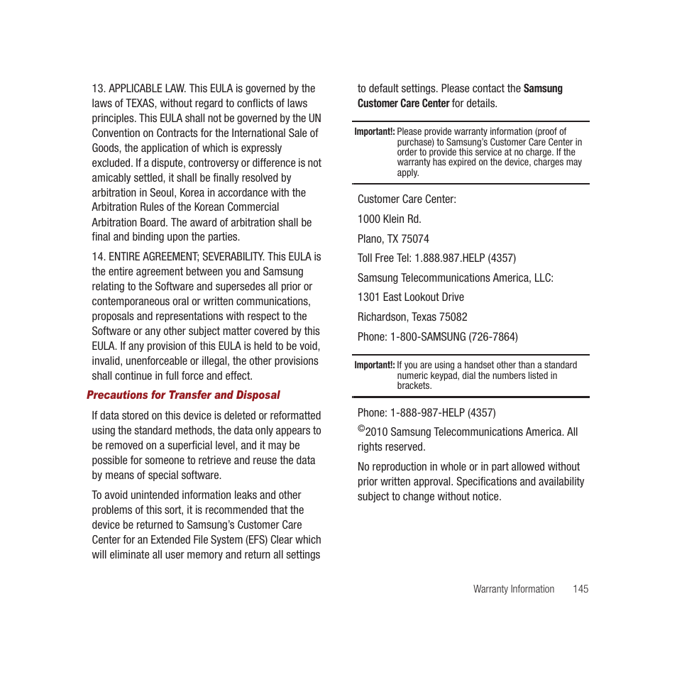 Samsung SPH-M910CAAVMU User Manual | Page 151 / 156