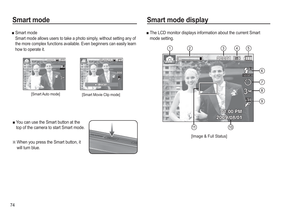 Smart mode display, Smart mode | Samsung EC-TL90ZZBPRUS User Manual | Page 75 / 106