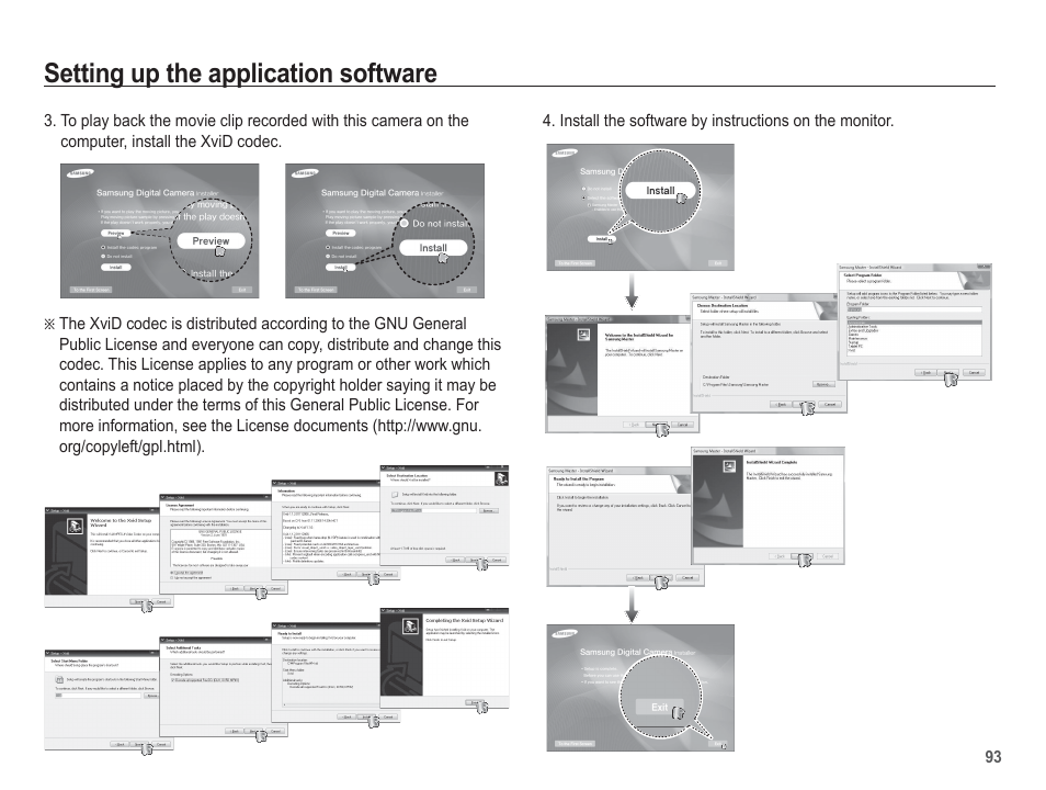 Setting up the application software | Samsung EC-TL90ZZBPRUS User Manual | Page 94 / 106