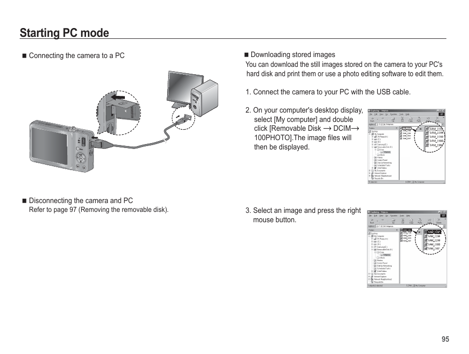 Starting pc mode | Samsung EC-TL90ZZBPRUS User Manual | Page 96 / 106