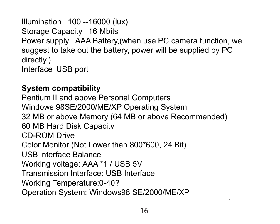 Argus Camera Argus DCM-098 User Manual | Page 16 / 16