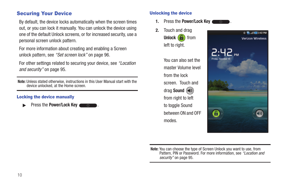 Securing your device | Samsung SCH-I800NSAUSC User Manual | Page 14 / 135