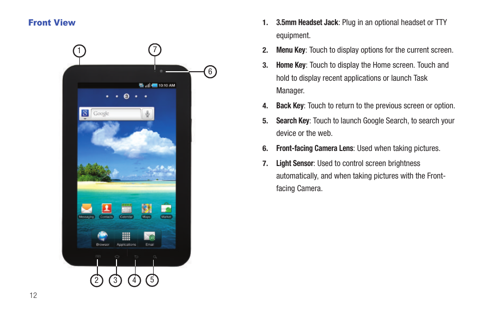 Front view | Samsung SCH-I800NSAUSC User Manual | Page 16 / 135