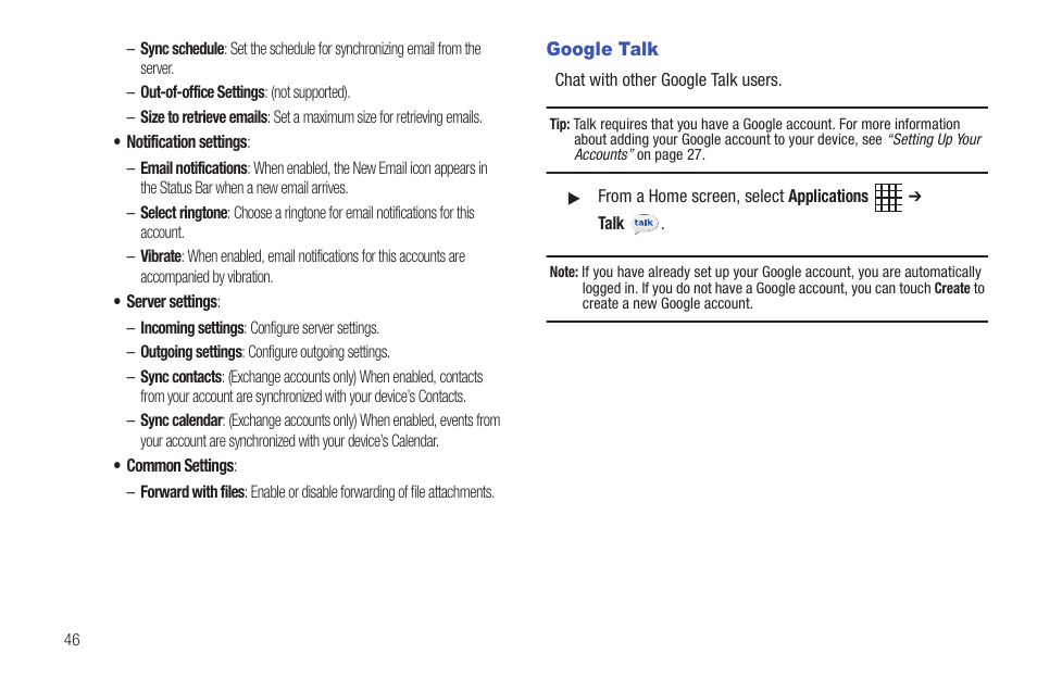 Google talk | Samsung SCH-I800NSAUSC User Manual | Page 50 / 135