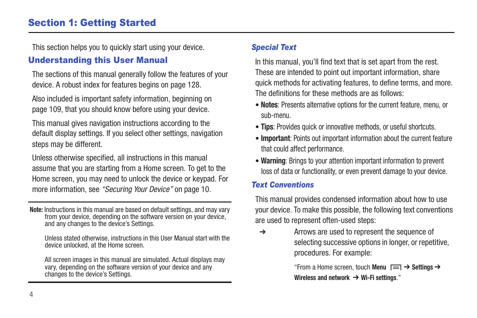 Section 1: getting started, Understanding this user manual | Samsung SCH-I800NSAUSC User Manual | Page 8 / 135