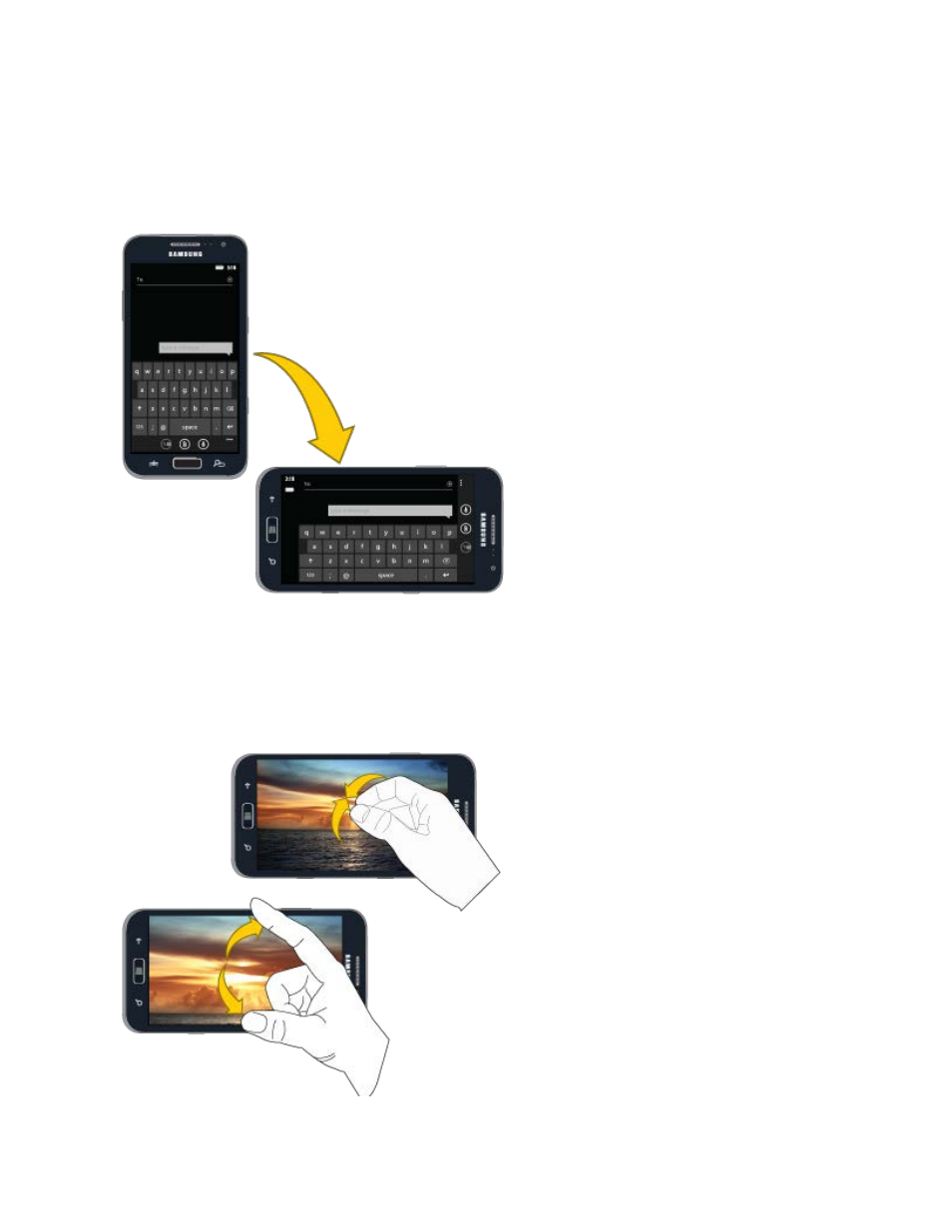 Rotate, Pinch and spread | Samsung SPH-I800HNASPR User Manual | Page 20 / 96