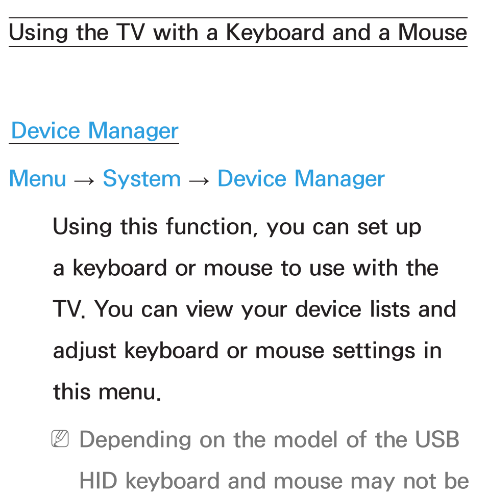 Using the tv with a, Keyboard and a mouse | Samsung UN46ES6100GXZE User Manual | Page 206 / 721