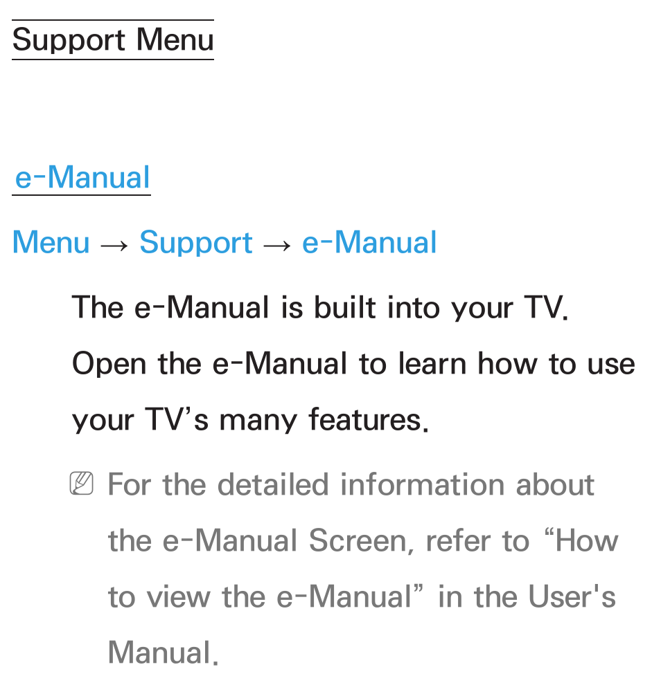 Support menu | Samsung UN46ES6100GXZE User Manual | Page 236 / 721