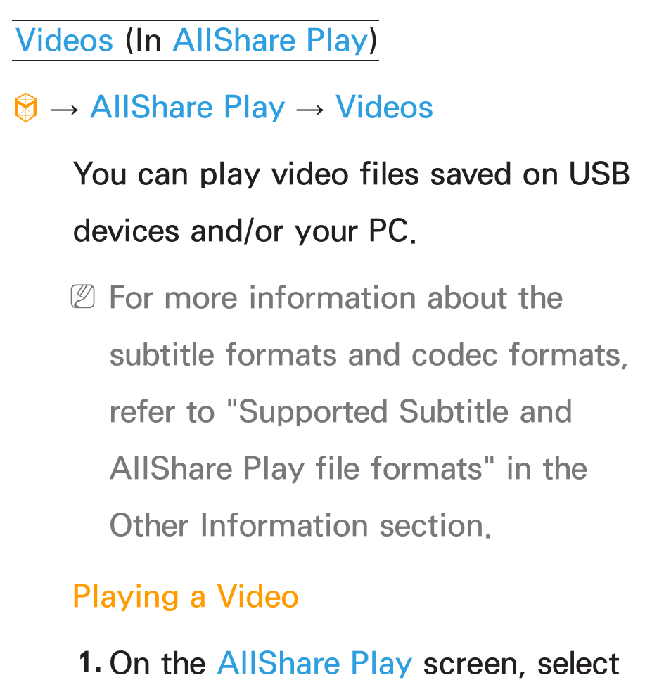 Videos, Allshare play | Samsung UN46ES6100GXZE User Manual | Page 529 / 721