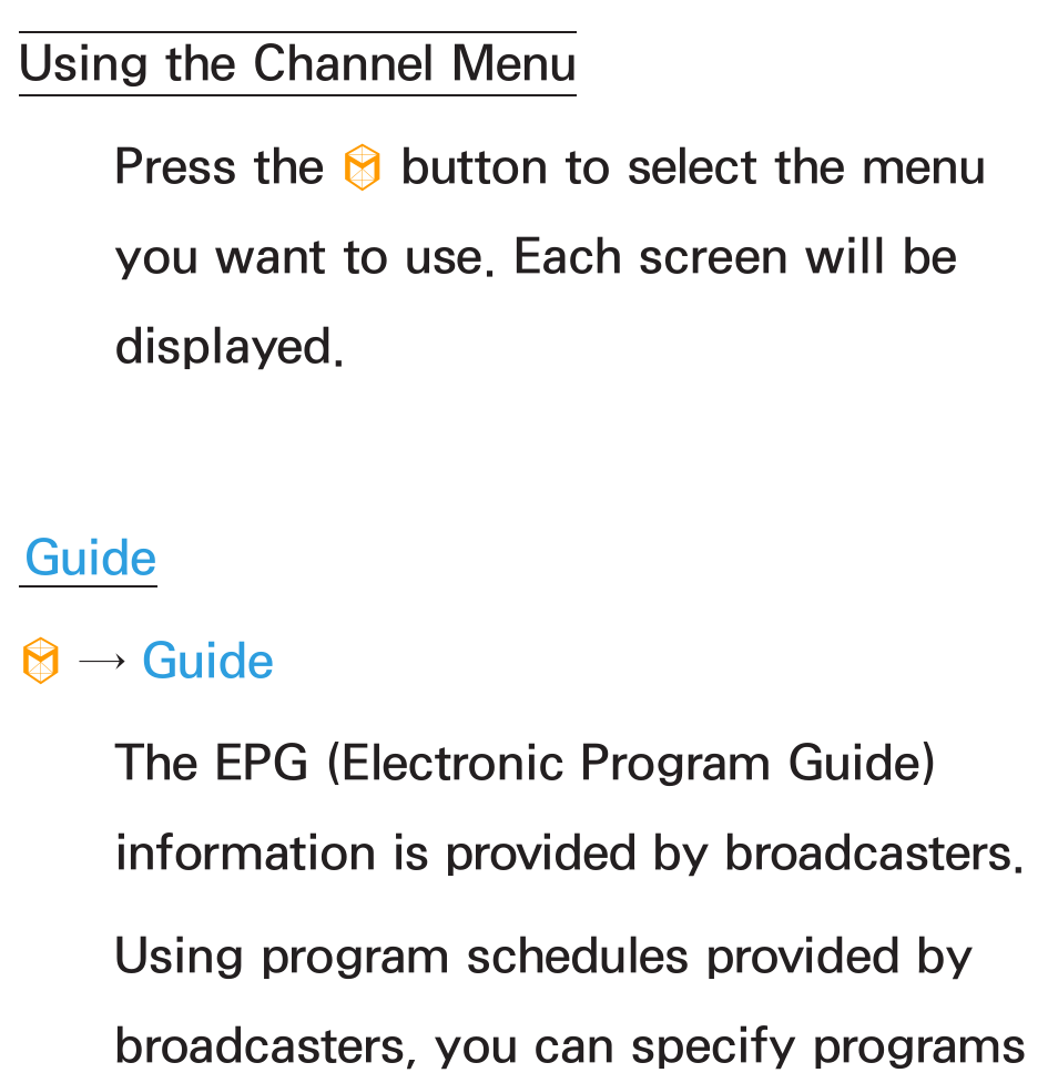 Using the channel menu | Samsung UN46ES6100GXZE User Manual | Page 6 / 721