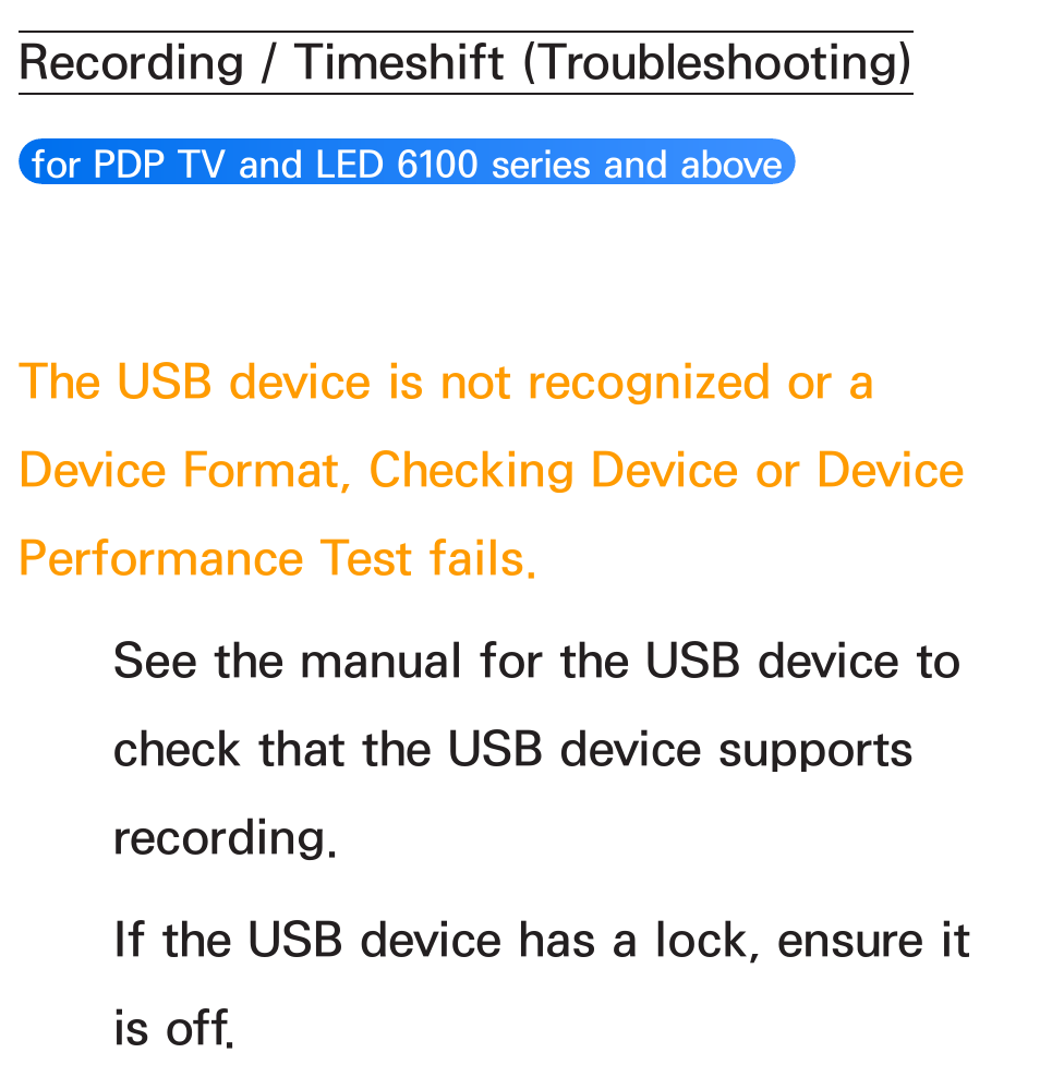 Recording / timeshift (troubleshooting) | Samsung UN46ES6100GXZE User Manual | Page 677 / 721