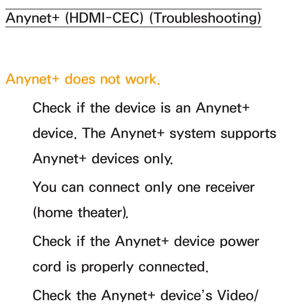 Anynet+ (hdmi-cec) (troubleshooting) | Samsung UN46ES6100GXZE User Manual | Page 686 / 721