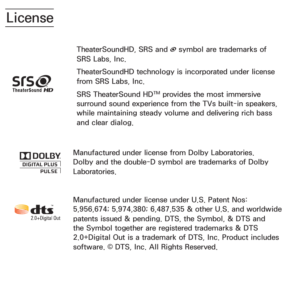 License | Samsung UN46ES6100GXZE User Manual | Page 720 / 721