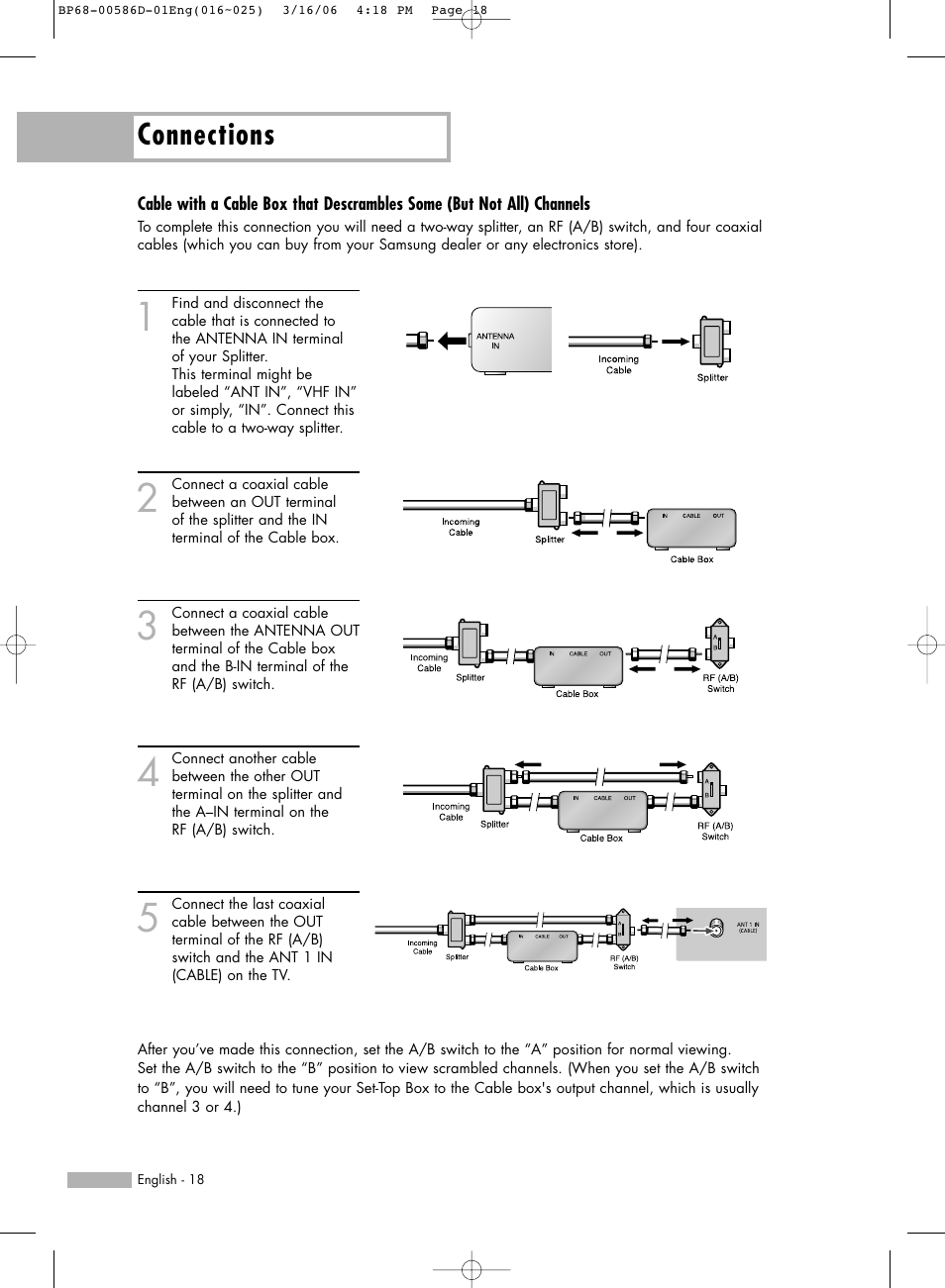 Connections | Samsung HLS4266WX-XAA User Manual | Page 18 / 132